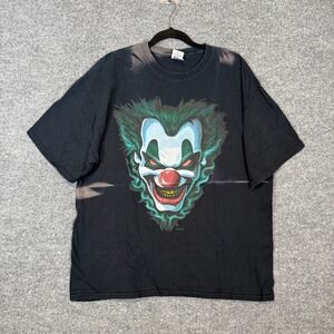 Liquid Blue Shirt Adult XL Evil Clown Freak Show Black Graphic Y2K 2009 Vtg
